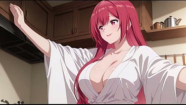 Anak Tiri Pulang Lebih Awal, Ngeliat Istri Bokap Lagi Masak Cuma Pakai Baju Tipis. Kureha Enomoto Cosplay Hentai (ai-generated)